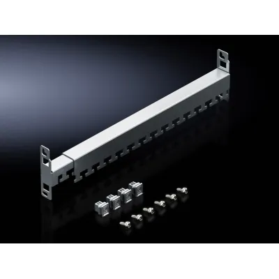 RITTAL Kabelabfangschiene DK 5302.044 | tiefenverstellbar für VX IT, TE | 19 Zoll Montage | Metall schwarz RAL9005