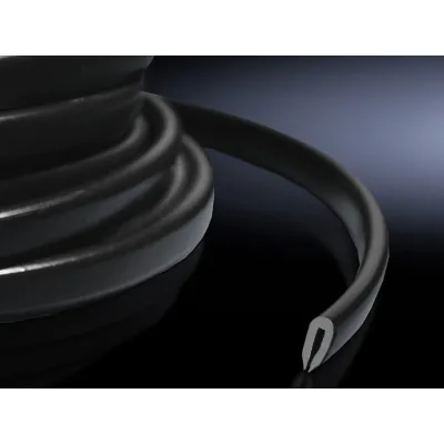 Rittal Kantenschutz DK 7072.100 | Schutzband für scharfe Kanten & Kabel | PVC | 10 m Rolle | schwarz