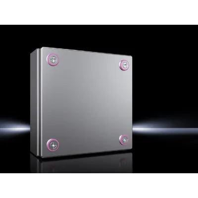 RITTAL Klemmenkasten KX 1562.000 | Edelstahl 304 V2A | 200x200x80 mm | IP66 | Wandmontage | gebürstet | silber
