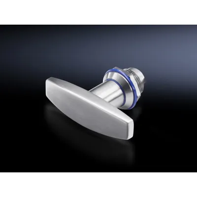 Rittal Knebelgriff HD 4000.065 | Edelstahl 1.4301 (AISI 304) | Schlossgriff für Gehäuse | robust | silber