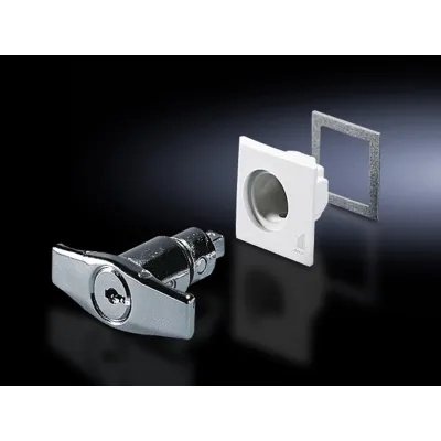 RITTAL Knebelgriff SZ 2575.010 | Sicherheitszylinder | Schließung Zylinder | für AX Schaltschränke | mit Vorreiber