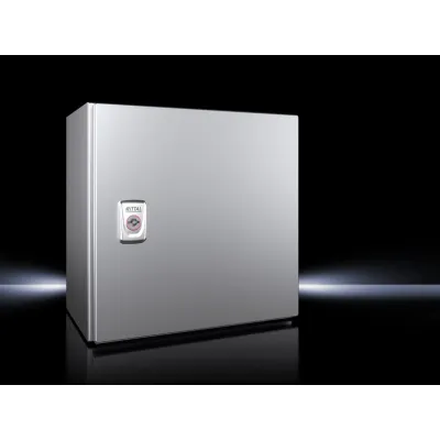 Rittal Kompakt-Schaltschrank AX 1003.000 | IP66 | 300x300x210 mm | Edelstahl 304 gebürstet | 1-türig | mit Montageplatte
