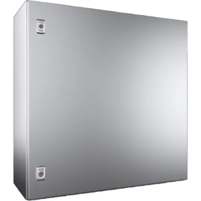 Rittal Kompakt-Schaltschrank AX 1014.000 | Edelstahlschrank IP66 | 760x760x300 mm | 1-türig | Montageplatte | gebürstet