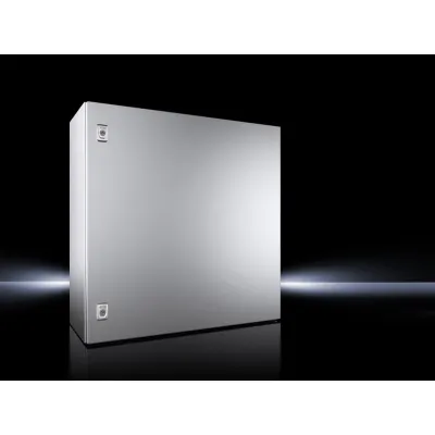 Rittal Kompakt-Schaltschrank AX 1014.000 | Edelstahlschrank IP66 | 760x760x300 mm | 1-türig | Montageplatte | gebürstet