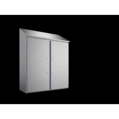 RITTAL Kompakt-Schaltschrank HD 1318.600 | Edelstahl 1.4301 | 1010x1050x400 mm | 2 Türen | Montageplatte | IP20 | IK08