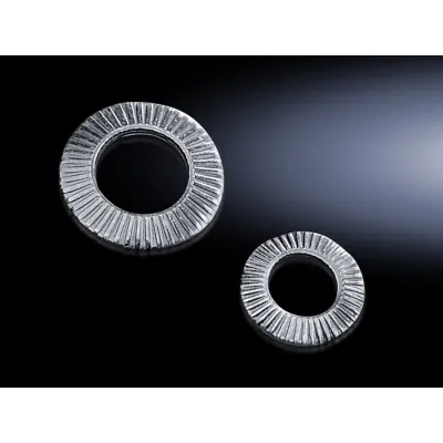 Rittal Kontaktscheibe SZ 2335.000 M8 | verzinkt | facettenförmig | 8 mm Innendurchmesser | VE 100 Stück | Stahl