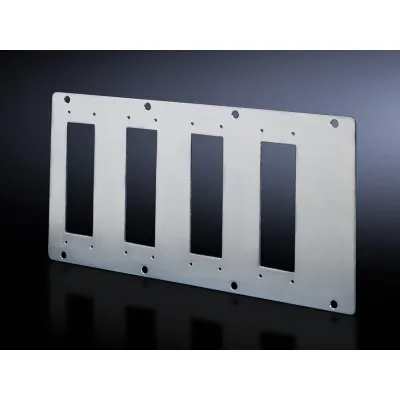Rittal Modulplatte TS 8609.140 für 24-polige Steckverbinder | Stahl pulverbeschichtet | 168x338 mm