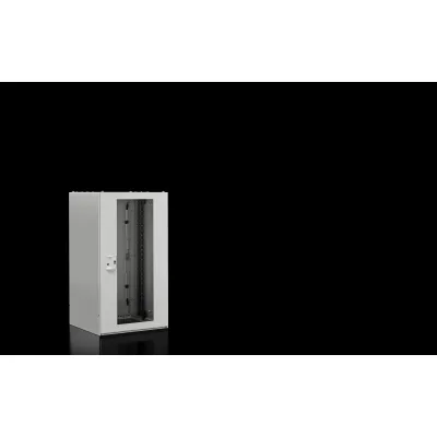 Rittal Netzwerkschrank TX 7888.618 | 19 Zoll 24HE | Sichttür Glas | B600xH1200xT800mm | Stahl grau RAL7035 | IP20