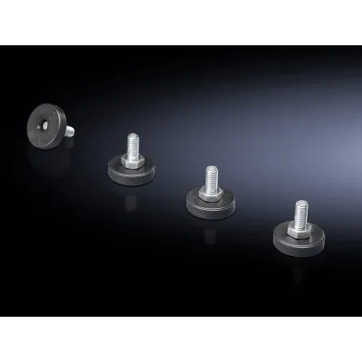 Rittal Nivellierfüße DK 7507740 | M10x20 mm | für FlatBox | Set 4 Stück | Kunststoff | RAL 9005 Schwarz