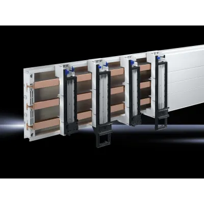 Rittal OM-Träger SV 9340.260 | Tragrahmen für Sammelschienen | 45x208 mm | Pinblock | ohne Kontaktsystem | schwarz