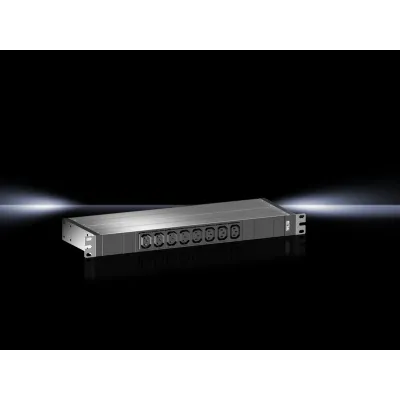 RITTAL Steckdosenleiste DK 7979.102 | PDU Basic 8x C13 | 19 Zoll | 16A | 230V | vertikal | 3m Kabel | schwarz
