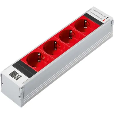 Rittal Steckdosenleiste PSM Einsteckmodul DK 7856240 | 4-fach Schuko | modular | ohne Sicherung | nicht schaltbar | rot