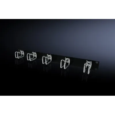 Rittal Rangierpanel 19" 1HE DK 5502.205 | Kabelführung | 5 Stahlbügel | 43x55mm | 482,6mm | RAL 9005 Schwarz