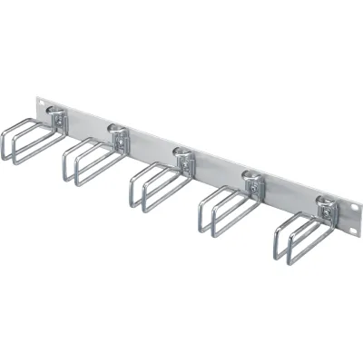 Rittal Rangierpanel DK 7257.035 | Kabelführung 19 Zoll 1HE | 482,6mm Breite | 5 Metallbügel | RAL 7035 Grau