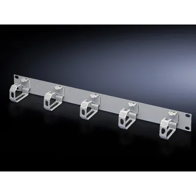 Rittal Rangierpanel DK 7159035 | 19 Zoll Kabelführung 1HE | 5 Bügel Polyamid | Stahlblech RAL 7035