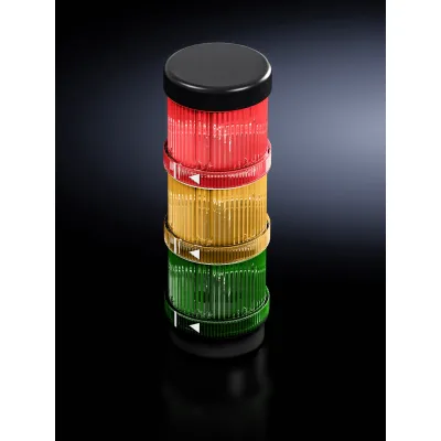 RITTAL Signalsäule 3-fach LED SG 2372.102 | Wand/Bodenmontage | 24V AC | IP65 | Dauerlicht Rundumlicht | rot/gelb/grün