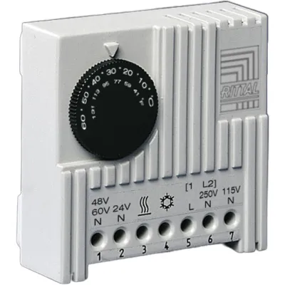 Rittal Temperaturregler SK 3110.000 | Schaltschrank-Thermostat | 230V/24V | 5–60°C | Wechsler | Bimetall | grau