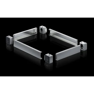 Rittal Sockelblende seitlich VX 8660.071 | Edelstahl 1.4301 | H 100 mm | T 500 mm | Kabelrangierung | Farbe Aluminium