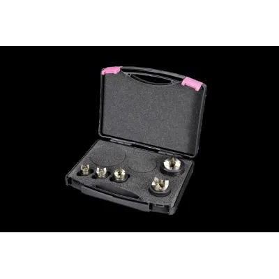Rittal Spalt-Blechlocher-Set AS 4055.180 | metrisch | Edelstahl | 5-tlg. | M16/M20/M25/M32/M40 | hydraulisch/mechanisch