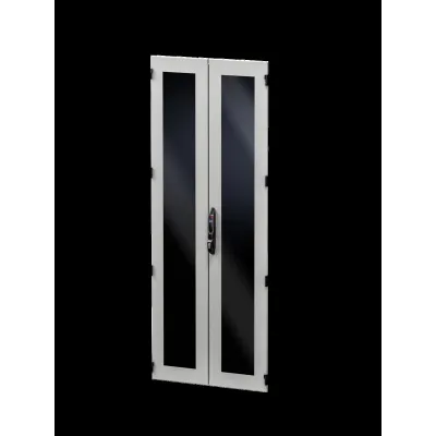 RITTAL Stahlblech-Sichttür DK 5301.438 | Tür für VX IT Schrank | IP55 | vertikal geteilt | 2200x800 mm
