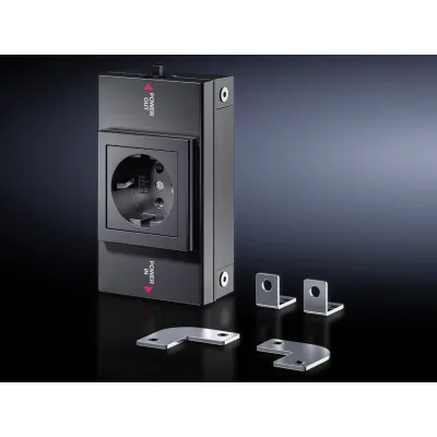 RITTAL Steckdosenbox SZ 2500.710 | für Systemleuchte LED | Schuko Typ F | 1-fach | IP20 | 1,5mm² | Kunststoff | RAL 7035