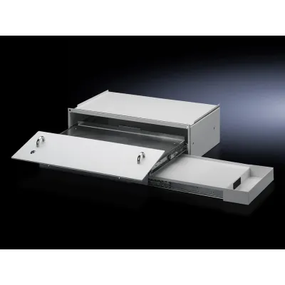 Rittal Tastatur-Schublade CP 6003.000 | Schublade für Tastatur & Maus | 19 Zoll 3,5 HE | Metall | 482,6x261 mm | Grau