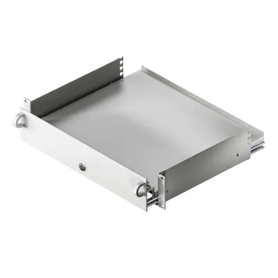 Rittal Tastaturschublade DK 7281.035 | 19 Zoll 2HE | abschließbar | Metall | BxT 411x419 mm | RAL 7035