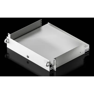 Rittal Tastaturschublade DK 7281.035 | 19 Zoll 2HE | abschließbar | Metall | BxT 411x419 mm | RAL 7035
