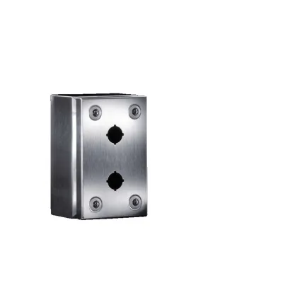 Rittal Tastergehäuse SM 2384.020 | Edelstahl Aufputzgehäuse für 2 Taster Ø22,5mm | IP66 | 160x100x90mm | Farbe Edelstahl