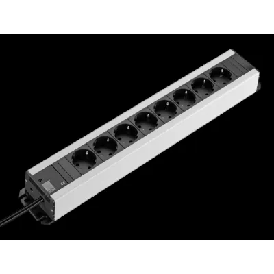 Rittal Steckdosenleiste DK 7000.630 | 8-fach Schuko | 19" Rackmontage | 230V 16A | 2m Zuleitung | Schwarz