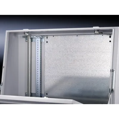 RITTAL Teilmontageplatte TP 6730.330 | einhängbar für TS, SE, TP | 500x437 mm | Stahl pulverbeschichtet | grau