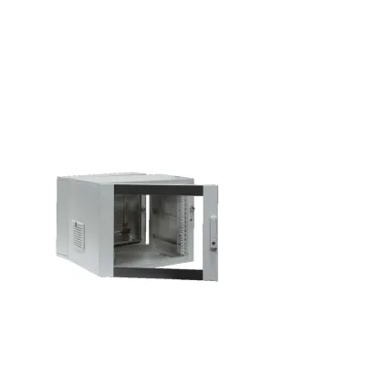 Rittal Wandverteilergehäuse DK 7709.735 | 9HE Netzwerkschrank | 600x478x573 mm | Stahl | Glastür | IP43 | grau RAL 7035