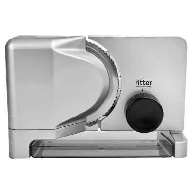 Ritter Allesschneider E16 elektrisch | Metallgehäuse | 17 cm Wellenschliffmesser | 20 mm Schnittstärke | 65W