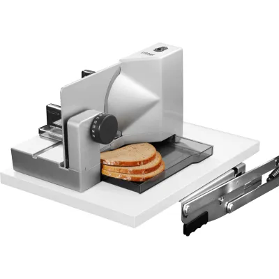 Ritter Einbau-Allesschneider E 118 | Brotschneidemaschine Metall | Wellenschliffmesser 170 mm | Schnitt 14 mm | silber
