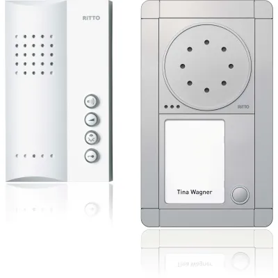 Ritto Audio-Türsprechanlage Komplettset RGE1891320 | Einfamilienhaus | Bus-System | Freisprechfunktion | silber/weiß