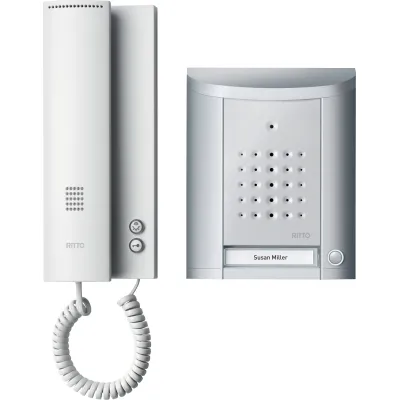 Ritto Türsprechanlage Audio Komplettset 1841120 | TwinBus | 1-Familienhaus | Aufputz Innenstation | silber/weiß