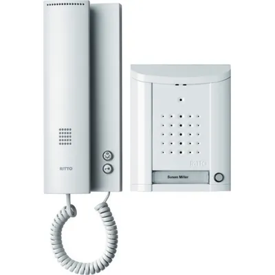 Ritto Türsprechanlage Audio Komplettpaket 1841170 | TwinBus System | 1-Familienhaus | beleuchtete Klingeltaste | weiß