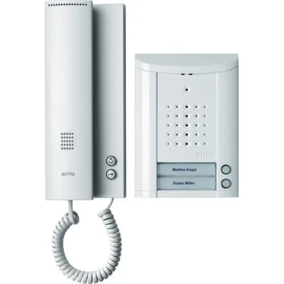 Ritto Türsprechanlage Audio Komplettset Entravox 1841270 | TwinBus | 2-Familienhaus | 2 Wohntelefone | Weiß