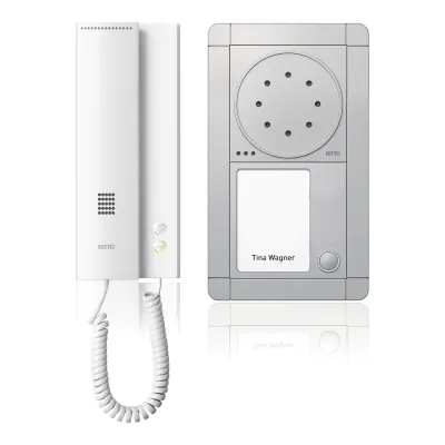 Ritto Audio Türsprechanlage 1891120 | Komplettset | Bus-System | 1-Familienhaus | Aufputz | silber/weiß