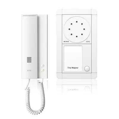 Ritto Audio-Türsprechanlage 1891170 | Komplettset für Einfamilienhaus | Bus-System | 1-Familienhaus | Aufputz | weiß