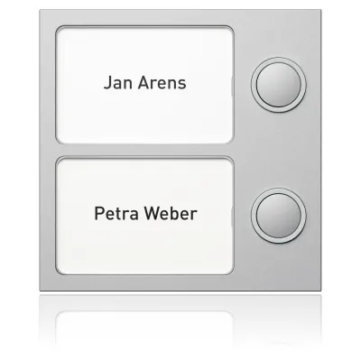 Ritto Portier Tastenmodul 1875220 | TwinBus | 2 Klingeltasten | LED beleuchtet | silber | 95x95x33mm