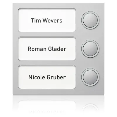 Ritto Portier Tastenmodul 1875320 | Türsprechanlage | Klingelmodul 3 Tasten | TwinBus | LED | 95x95x33mm | silber