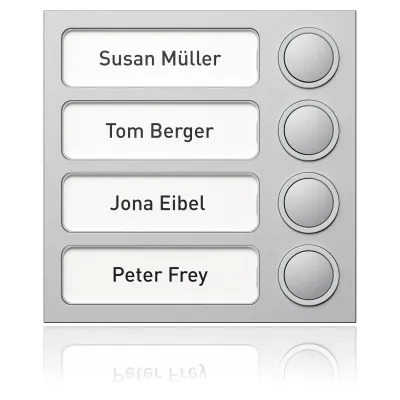 Ritto Portier Tastenmodul 1875420 Silber | 4 beleuchtete Klingeltasten | für TwinBus Türsprechanlagen