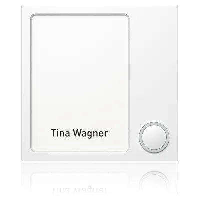 Ritto Portier Tastenmodul 1875170 | TwinBus 1-fach | LED Klingeltaster weiß | gravierbares Namensschild | 95x95x33mm