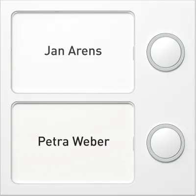 Ritto Portier Tastenmodul 1875270 | TwinBus | 2 Klingeltasten | beleuchtete Namensschilder | weiß | Bussystem