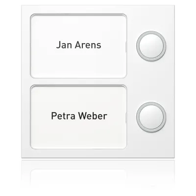 Ritto Portier Tastenmodul 1875270 | TwinBus | 2 Klingeltasten | beleuchtete Namensschilder | weiß | Bussystem
