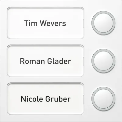 Ritto Portier Tastenmodul 1875370 | Klingelmodul TwinBus | 3 Klingeltasten | 3 Namensschilder | weiß | 95x95x33mm