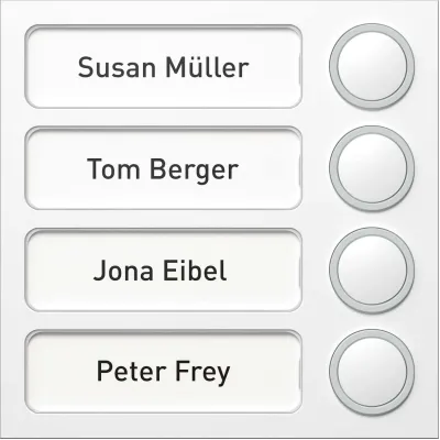 Ritto Portier Tastenmodul 1875470 | 4-fach Klingelmodul für TwinBus | beleuchtet | weiß | 95x95mm