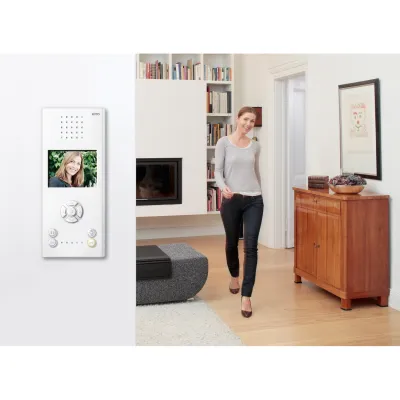 Ritto Video-Freisprechstelle TwinBus RGE1787570 | Haustelefon Color Komfort | 89 mm Farbmonitor | Aufputz | weiß