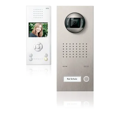 Ritto Video-Türsprechanlage Edelstahl Komplettset | 150° Kamera | Bus-System | Freisprechfunktion